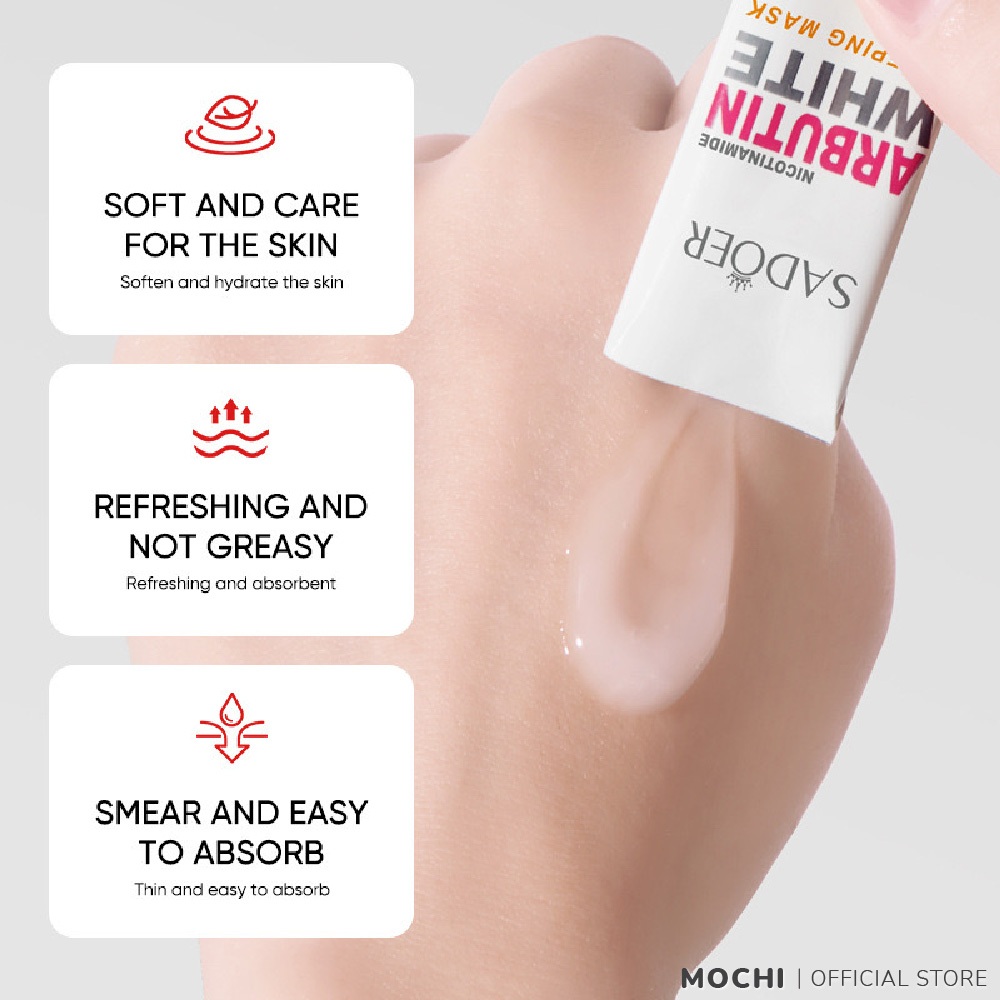 Mặt Nạ Ngủ Trắng Da Niacinamide Arbutin Hộp 20 Gói Giảm Thâm Nám Thâm Mụn Dưỡng Ẩm Trẻ Hóa Da Mask Đắp Mặt MOCHI SHOP