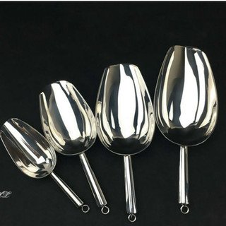 [Hàng loại 1] Xúc Đá Inox, dụng cụ muỗng cây xúc hạt vòng tròn đuôi cán dày xịn đẹp cao gấp giá rẻ số 5