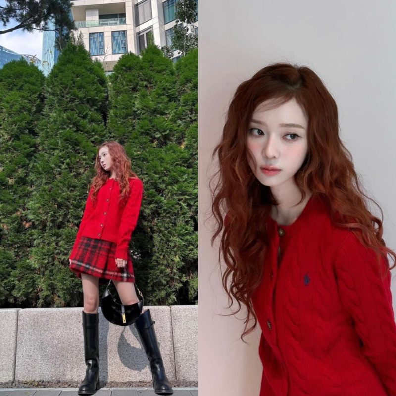 Áo cardigan Ralph Lauren giống Jisoo Blackpink,Winter aespa