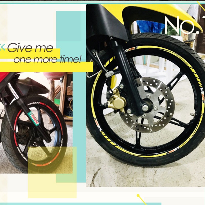 Bộ tem dán viền mâm, decal dán vành mâm phản quang, dán chỉ mâm xe máy, ô tô, xe điện ,size mâm 17-18 inch