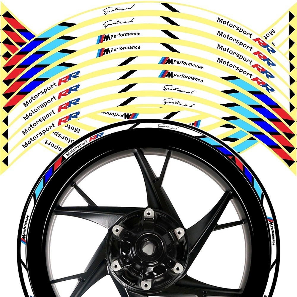 Bộ tem dán viền mâm, decal dán vành mâm phản quang, dán chỉ mâm xe máy, ô tô, xe điện ,size mâm 17-18 inch