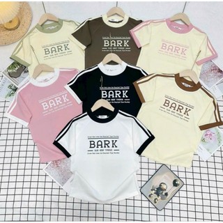 Áo Thun Baby Tee Viền Tay In Chữ Bark Borip Loại 1