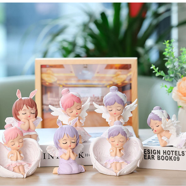 Tượng thiên thần, tượng búp bê Annie siêu dễ thương phong cách Bắc Âu, trưng bày hoặc quà tặng lưu niệm cao 11cm