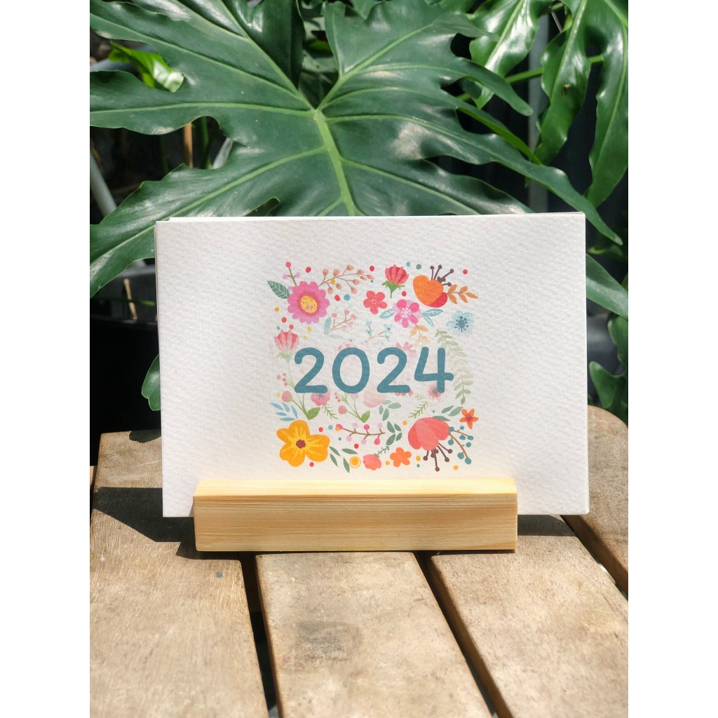 Lịch để bàn đế gỗ 2024 - shop Gỗ Xinh