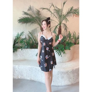Váy ngủ amanta amtpmd36 đầm hai dây lụa satin có mút ngực