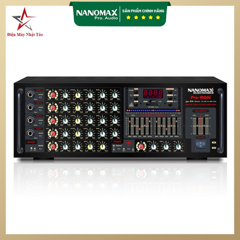 Amply Karaoke 20 Sò Nanomax Pro-1000i 1800w Kết Nối Bluetooth Chính Hãng Chất Lượng Cao