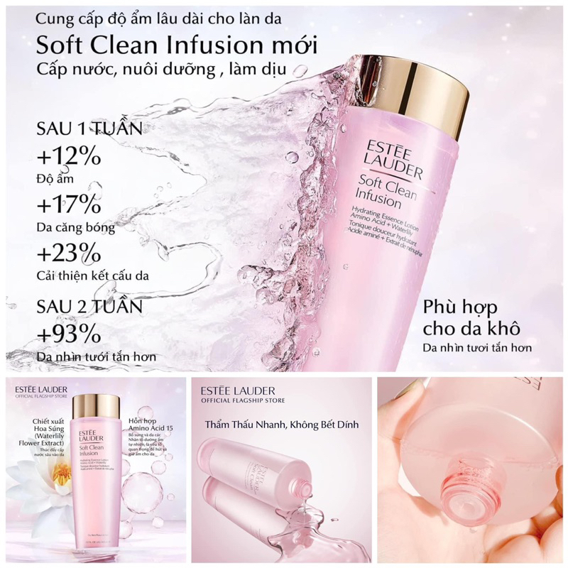 400ml - Toner cấp ẩm Estee Lauder Soft Clean Infusion