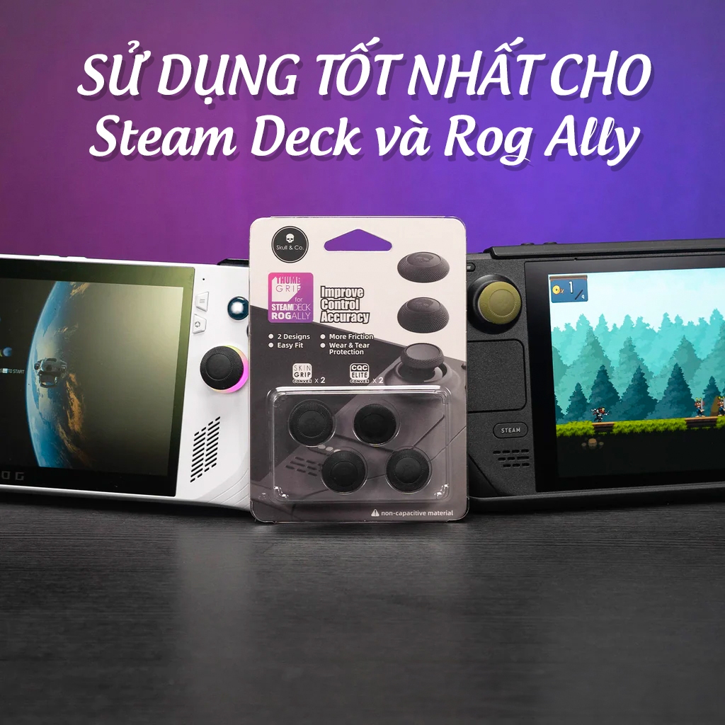Núm bọc Analog cho Steam Deck, Rog Ally bộ 4 nút chính hãng Skull & Co Convex