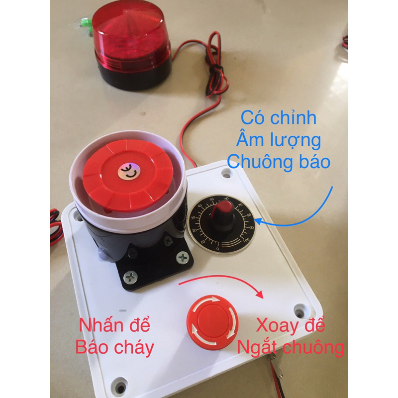 Bộ báo cháy hộ liên gia , quán karaoke phòng kín,có dây kết nối , còi hú lớn , đèn nháy