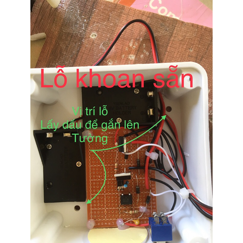 Bộ báo cháy hộ liên gia , quán karaoke phòng kín,có dây kết nối , còi hú lớn , đèn nháy