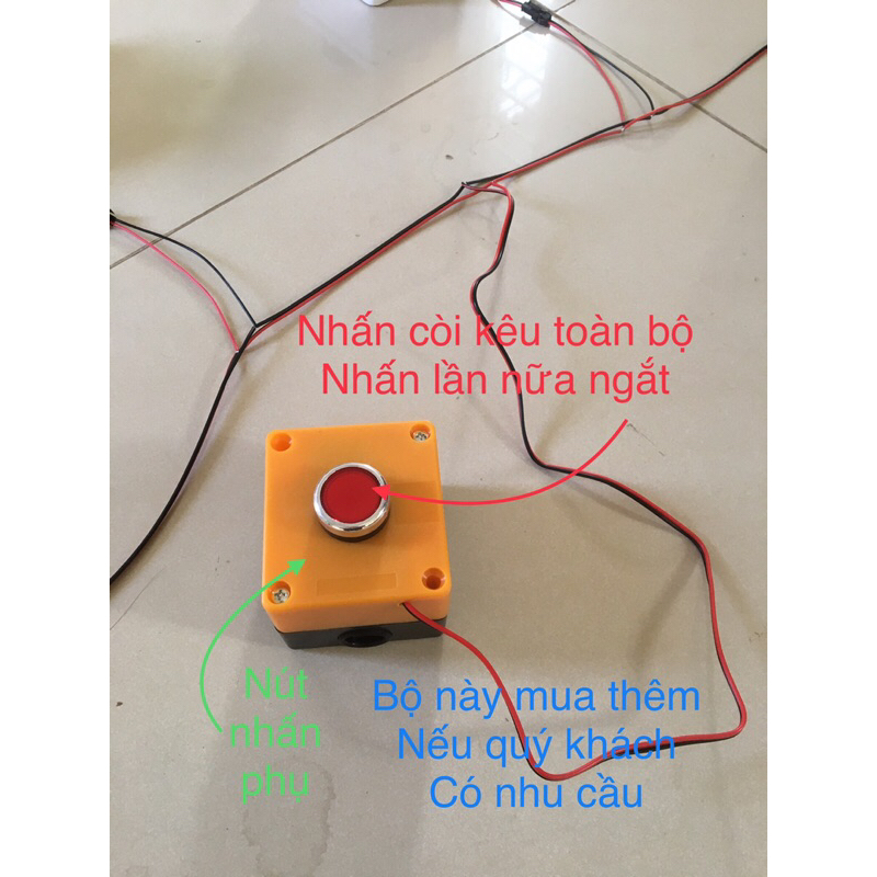 Bộ báo cháy hộ liên gia , quán karaoke phòng kín,có dây kết nối , còi hú lớn , đèn nháy