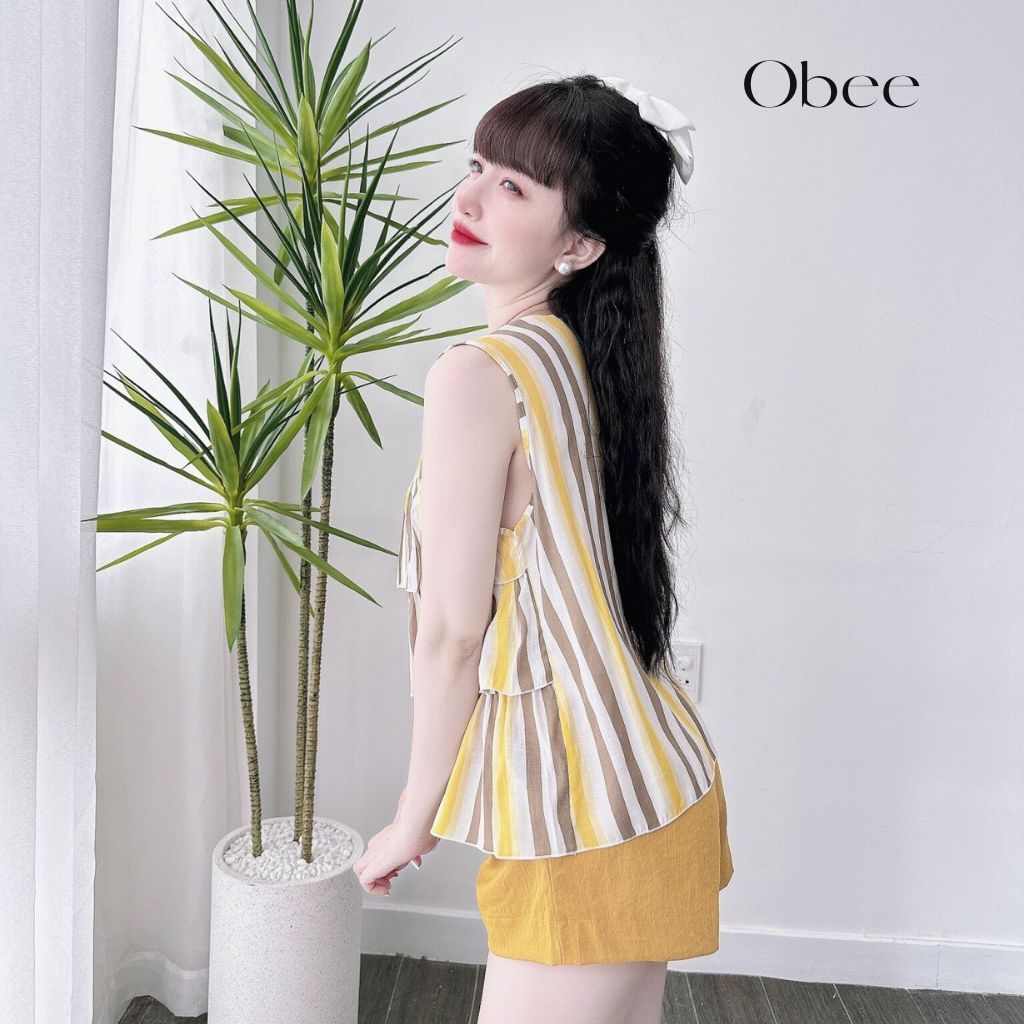 Đồ bộ nữ Obee Closet Set đùi sát nách áo tầng xinh xắn freesize <58kg