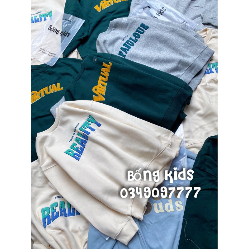 Áo Nỉ Bé Trai & Bé Gái Thêu Chữ ToptenKids