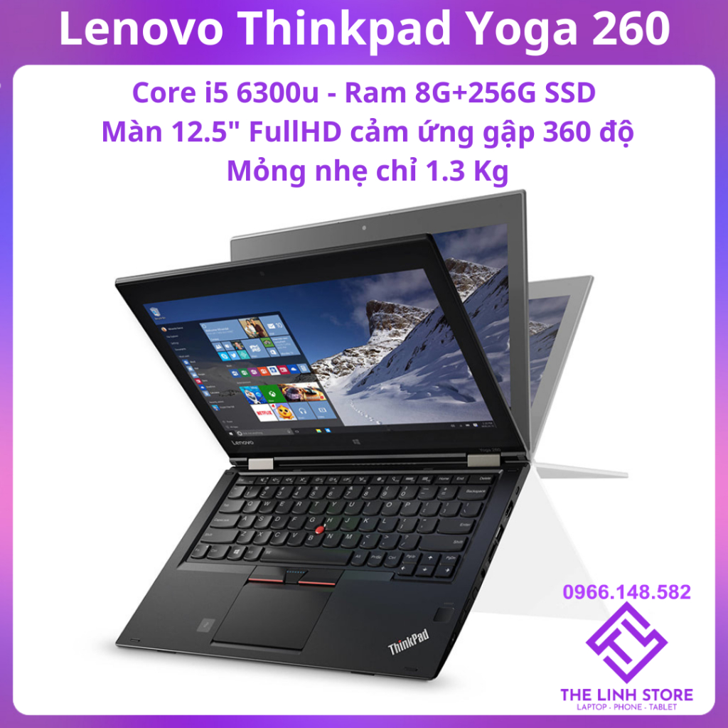 Laptop Lenovo Thinkpad Yoga 260 màn 12.5 inch cảm ứng gập 360 độ - Core i5 6300u 8G 256G SSD