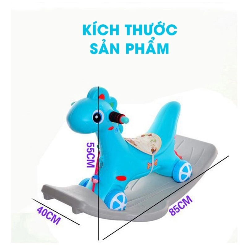 NGỰA BẬP BÊNH 2IN1 CHO CÁC BÉ KIÊM XE CHÒI CHÂN CHO BÉ VUI CHƠI TẠI NHÀ CỰC XINH I