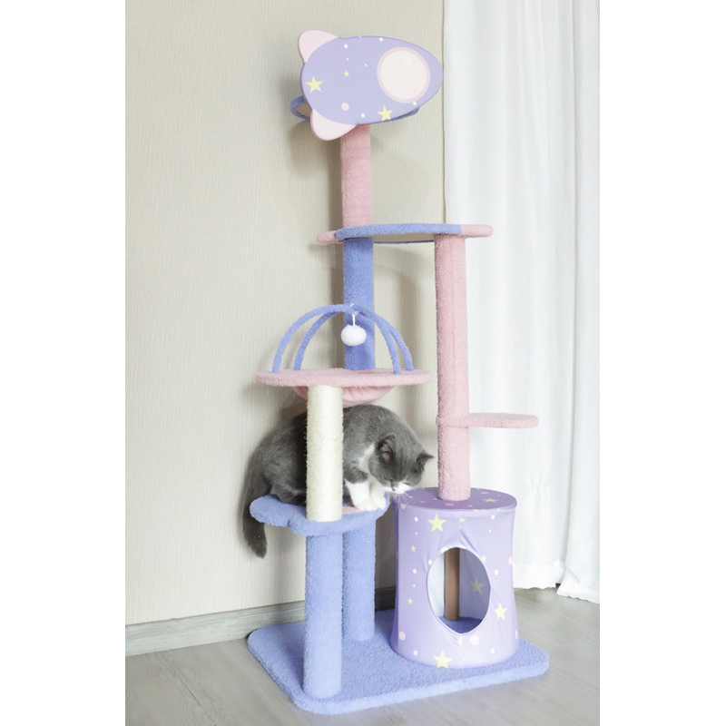 Nhà cây cho mèo; cattree cho thú cưng màu sắc xinh xắn mẫu mới nhất; trụ cào móng cho mèo