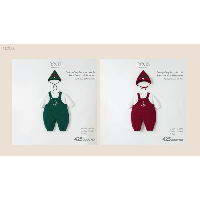 NOUS - Quần yếm màu ghi phối đáp túi - Nu Petit - 6M 9M 12M 18M
