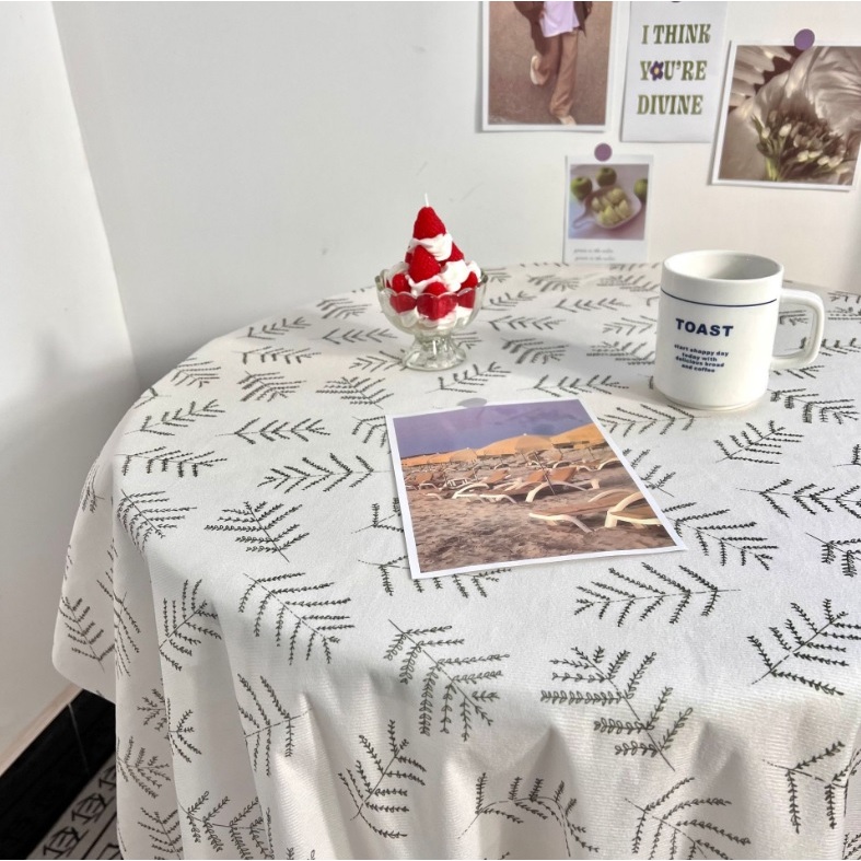 Khăn trải bàn vải flannel chống thấm nước phong cách nhẹ nhàng vintage