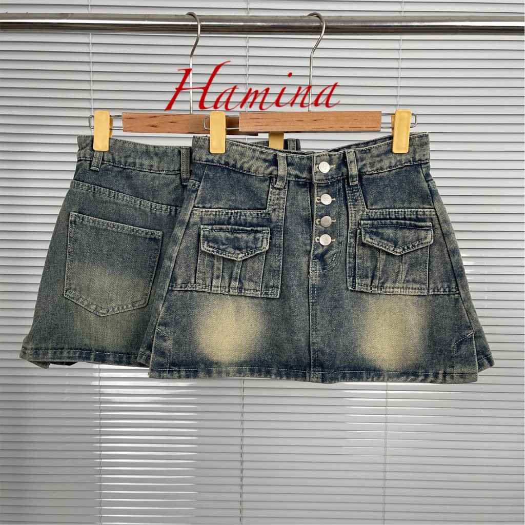 Chân Váy Jeans Ngắn, Váy Jean Túi Trước Hàng Công Ty Xuất Khẩu