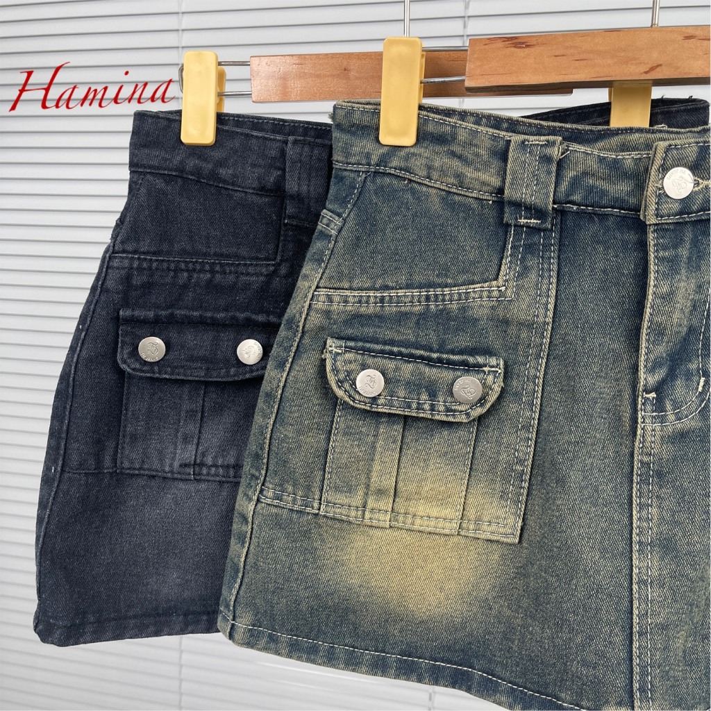 Chân Váy Jeans Ngắn, Váy Jean Túi Trước Hàng Công Ty Xuất Khẩu
