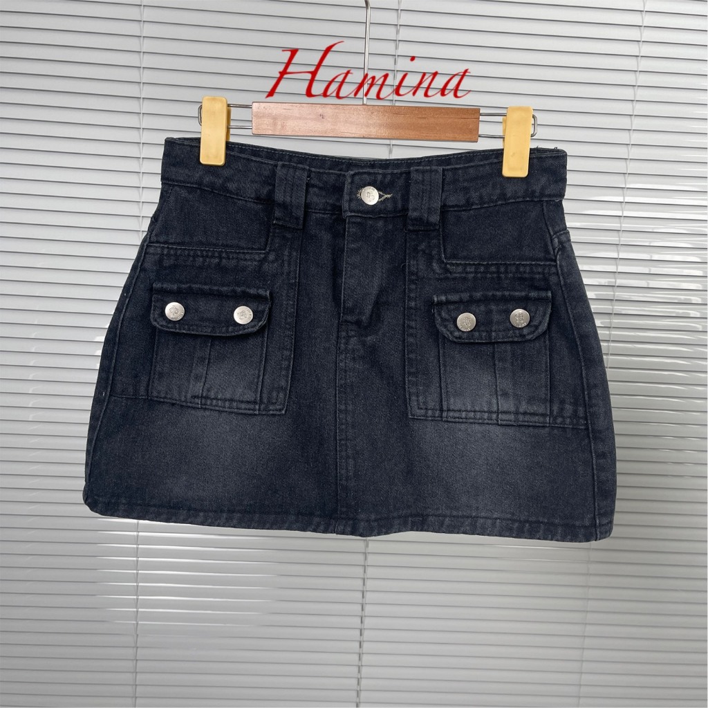 Chân Váy Jeans Ngắn, Váy Jean Túi Trước Hàng Công Ty Xuất Khẩu