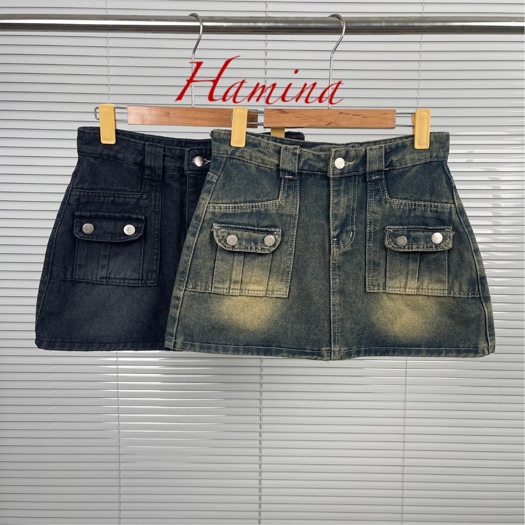 Chân Váy Jeans Ngắn, Váy Jean Túi Trước Hàng Công Ty Xuất Khẩu