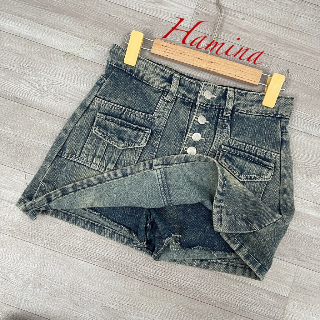 Chân Váy Jeans Ngắn, Váy Jean Túi Trước Hàng Công Ty Xuất Khẩu