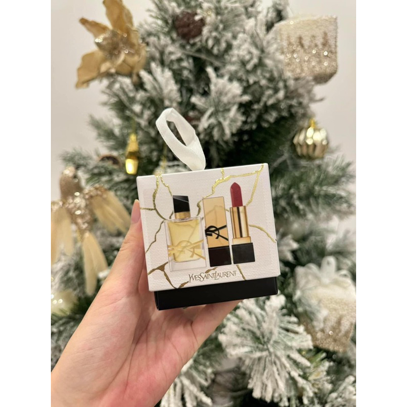 Set mini YSL 2 món: nước hoa Libre EDP 7.5ml & son mini RM Rouge Muse 1.3gr