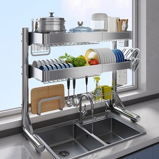 Kệ Chén Bát Inox Thông Minh 1 2 Tầng, Kệ Úp Bát Đĩa Trên Bồn Rửa Bát Kệ Bát Gác Bồn Rửa Chén MKS002