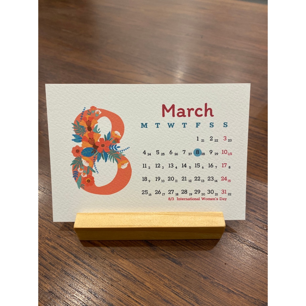 Lịch để bàn đế gỗ 2024 - shop Gỗ Xinh