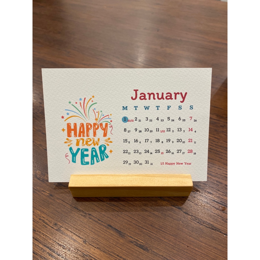 Lịch để bàn đế gỗ 2024 - shop Gỗ Xinh