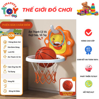 Đồ Chơi Bóng Rổ Cho Bé VINATOYS, Có Tích Điểm Tự Động, Hình Sư Tử Đáng Yêu, Trò Chơi Thể Thao