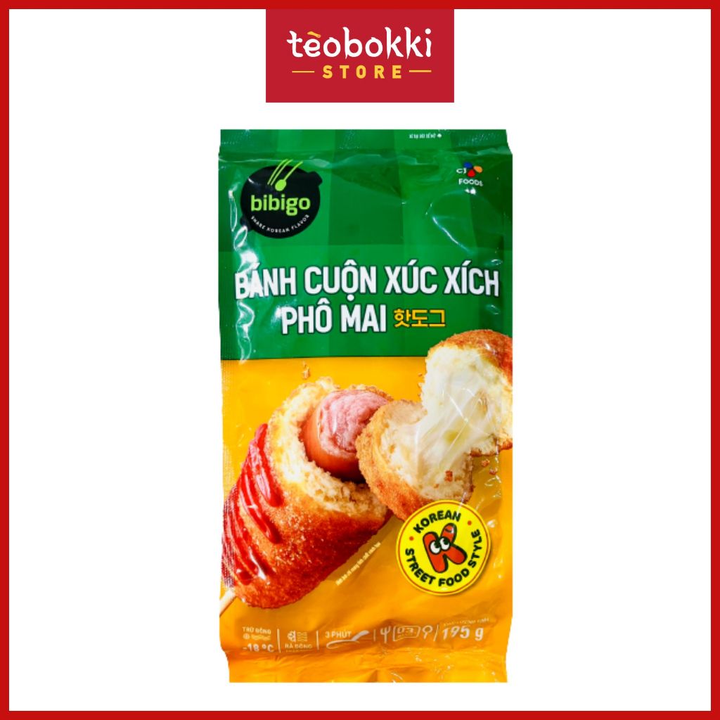 [SHIP HCM] Hotdog xúc xích phô mai Bibigo 195g