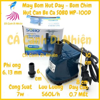 Máy bơm hút đáy sobo wp-100d 7w bơm chìm hồ cá hút cặn 360 độ bể cá wp 100d