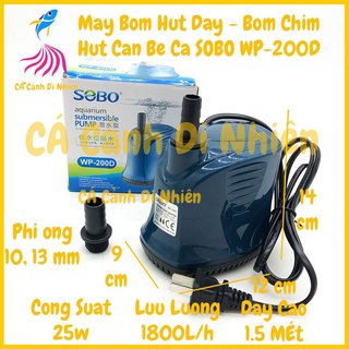 Máy bơm hút đáy hồ cá sobo wp-200d 25w bơm chìm hút cặn 360 độ bể cá wp 200d