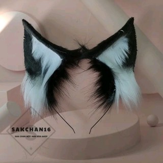 Cài tóc tai cáo cosplay loại to màu đen