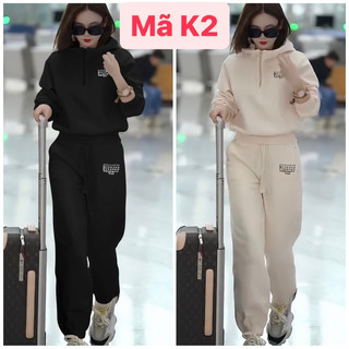 Bộ nỉ khoá có mũ mã k2 - kem store