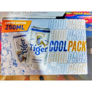 THÙNG 24 LON BIA TIGER BẠC COOLPACK- 250ML x24 LON