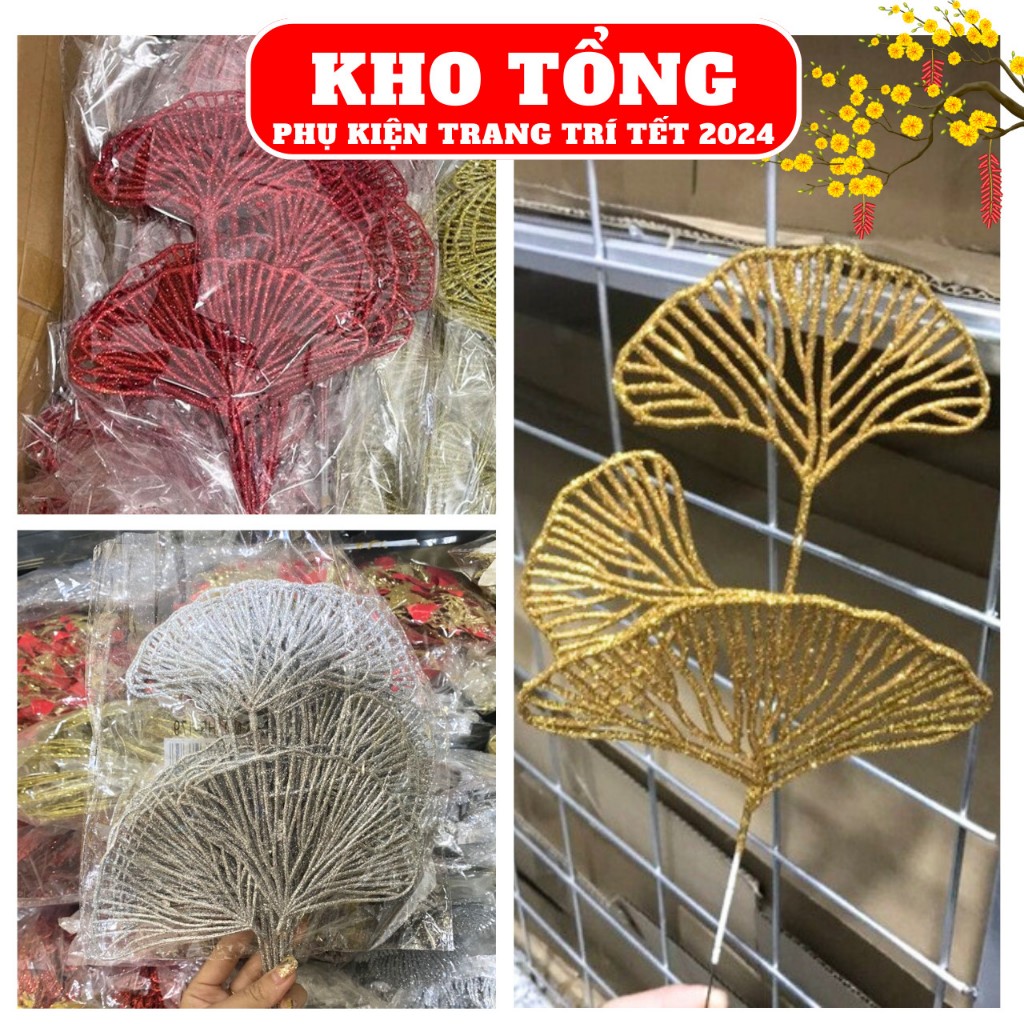 Lá rẻ quạt kim tuyến trang trí