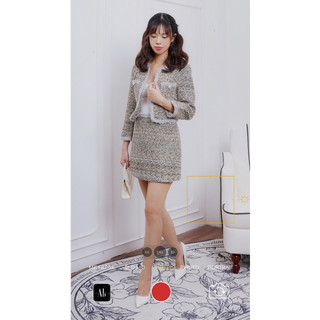 Blue Sparkle Tweed Jacket and Skirt