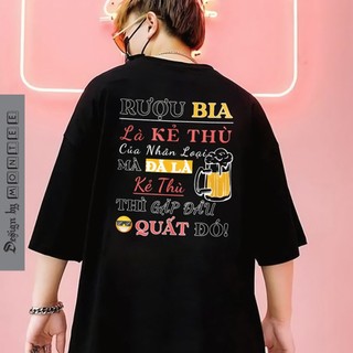 Áo thun nam nữ chất chơi cool ngầu về rượu bia, áo form rộng unisex 100% cotton MONTEE MTU9