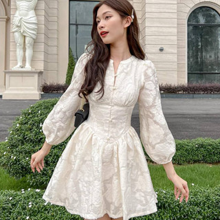 Đầm rolina - đầm cổ trụ tay dài