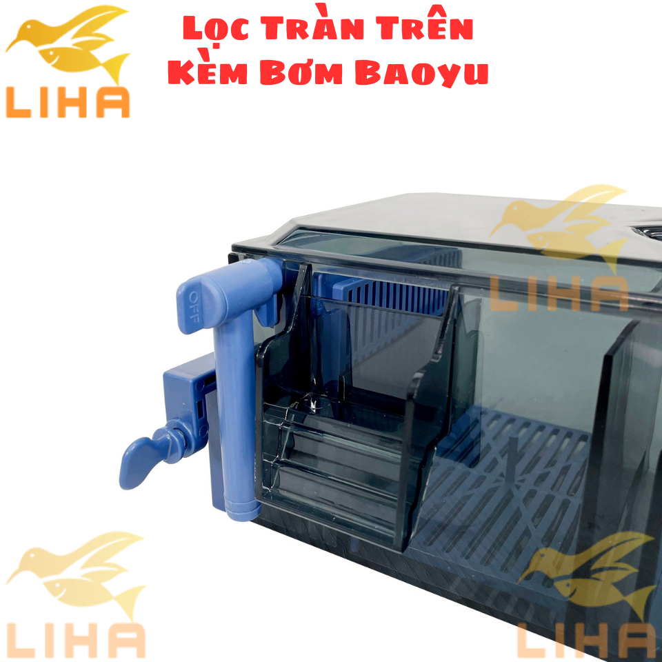 Lọc Tràn Trên Kèm Bơm Baoyu G-30 G-50 G-60 - Lọc Treo Kẹp Thành Bể Cá