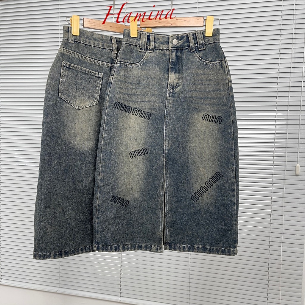 Chân Váy Jeans Dáng Dài Hamina, Váy Jean Mùa Đông Hàng Xuất Khẩu