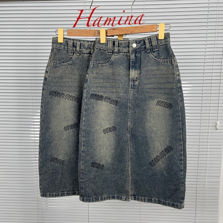 Chân Váy Jeans Dáng Dài Hamina, Váy Jean Mùa Đông Hàng Xuất Khẩu