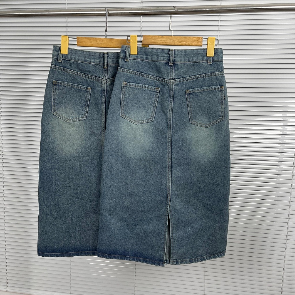 Chân Váy Jeans Dáng Dài Hamina, Váy Jean Mùa Đông Hàng Xuất Khẩu