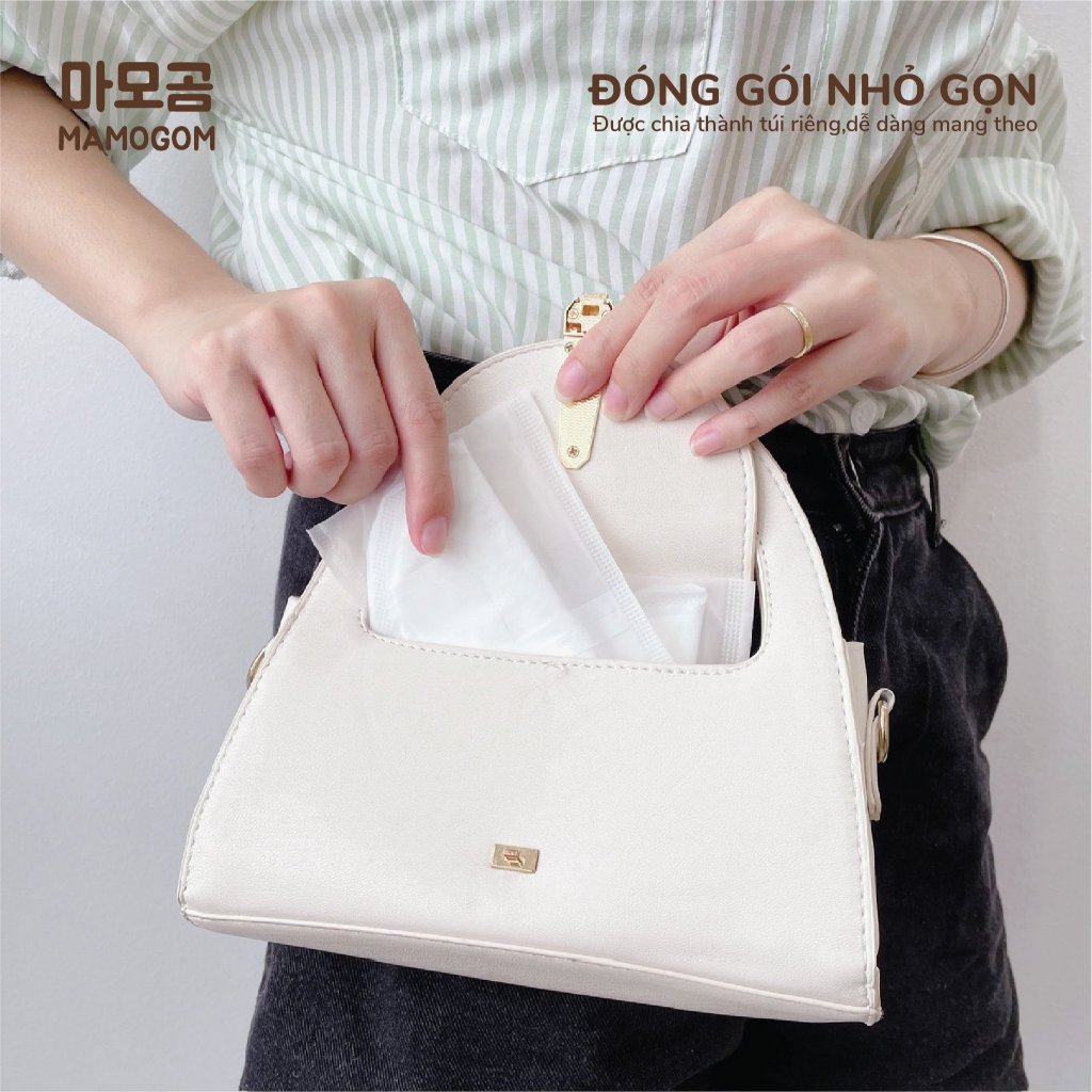 Miếng lót thấm sữa Mamogom Mini mỏng 1.5mm kết cấu 3 chiều màng PE ngăn ngừa vi khuẩn cao cấp với phụ nữ cho con bú 50c