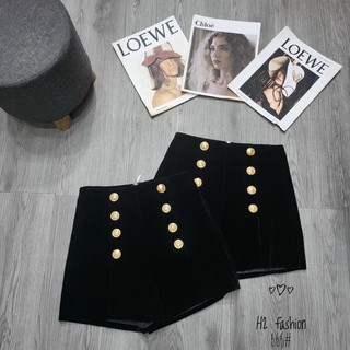 Quần short nhung 8 khuy lưng cao cạp liền tôn dáng, quần vải nữ short nhung dễ phối đồ mã 076