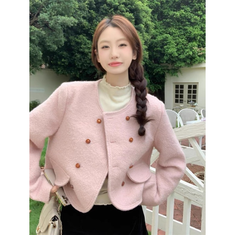 Áo dạ croptop hàn