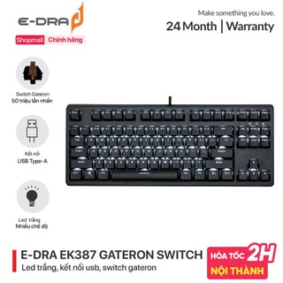 Bàn phím gaming, bàn phím máy tính cơ chơi game có dây E-Dra EK387 Gateron Blue / Brown / Red Switch - Hàng chính hãng